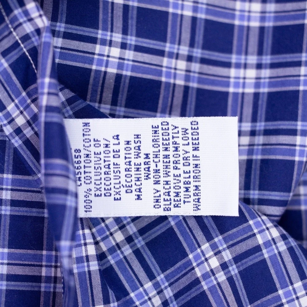Polo Ralph Lauren Mens Large Blue White Plaid Check‎ LS Button Front Shirt